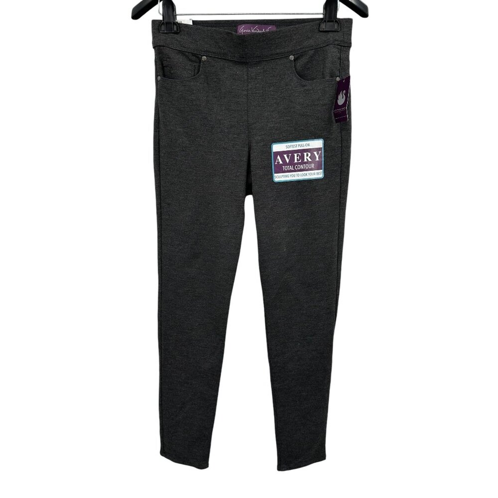 Gloria Vanderbilt Heather Grey Avery Pull-On Ponte Pant Slim Leg Mid-Rise Size 8